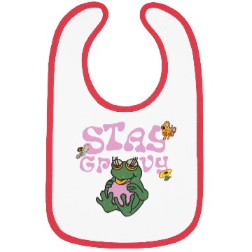 Discover Stay Grvy - Pink Dark Green Typecentric Bibs