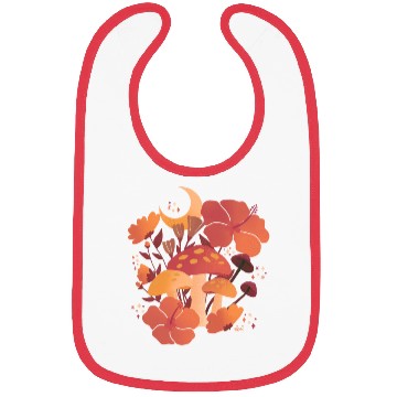 Discover Fall Mushrooms and Hibiscus Floral Nights Bibs