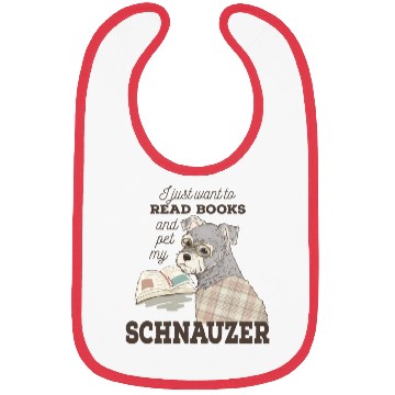 Discover Schnauzer Cartoon Book Lover Gift Bibs