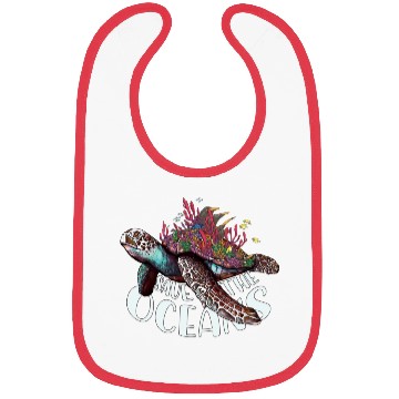 Discover Save The Ocean Sea Turtle Reefs Cartoon Bibs