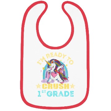 Discover I'm Ready To Crush 1st Grade Dinosaur Bibs