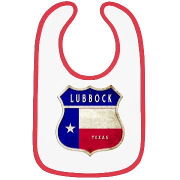 Discover Lubbock Texas crest flags design Bibs