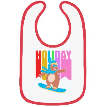 Discover Winter Holiday Bear Snowboard Retro Snowboarding Bibs