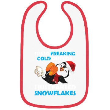 Discover I Just Farted Snowflakes Funny Penguin Christmas Bibs