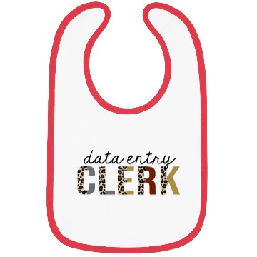 Discover Data Entry Clerk Leopard Print Funny Bibs