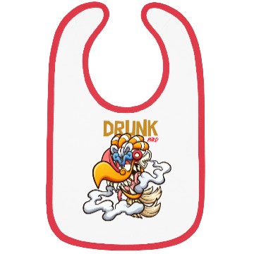 Discover Drunk bird cartoon art Bibs