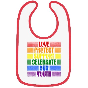 Discover Love Protect Support Celebrate Our Youth Bibs