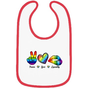 Discover Peace Love Equality - Rainbow LGBT Tolerance Bibs