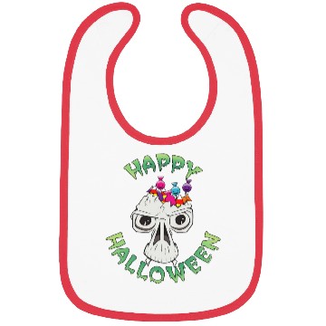 Discover Candy Skull Happy Halloween Cartoon Bibs