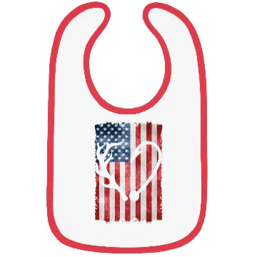 Discover Deer Hunting American Flag Bibs