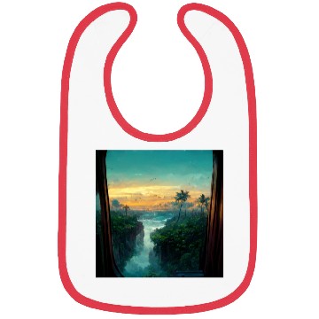 Discover Paradise island painting Bibs