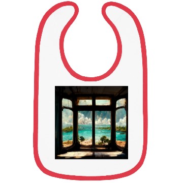 Discover Paradise island painting Bibs