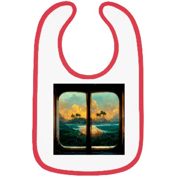 Discover Paradise island painting Bibs