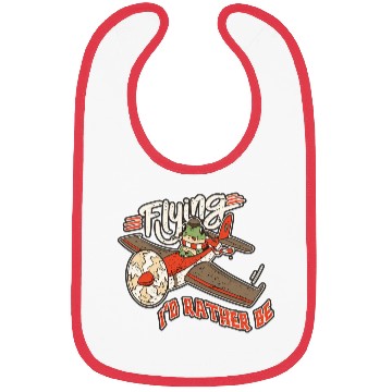 Discover Distressed I'd Rather Be Flying Funny Frog Bibs
