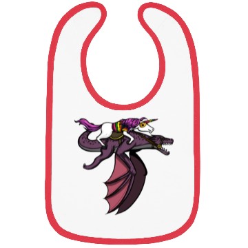 Discover Unicorn Riding Dragon Bibs