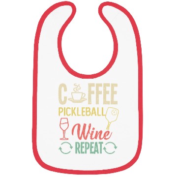 Discover Coffee Pickleball Wine Repeat Bibs
