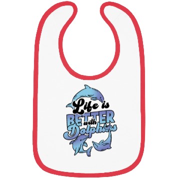 Discover Life is better with dolphins - ocean Bibs