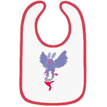 Discover Mothman Abducting Human Goth Cryptid Funny Mothman Bibs