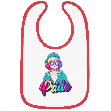 Discover Gay Pride Anime Girl Hip Hop Rainbow Gay Flag LGBT Bibs