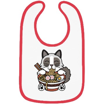 Discover Ragdoll Cat Ramen Noodles Bibs