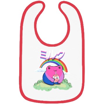 Discover Kawaii Frog Strawberry Milk Bisexual Pride Flag Bibs