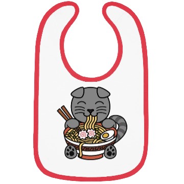Discover Scottish Fold Cat Ramen Noodles Bibs