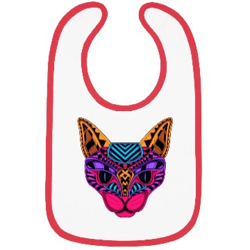 Discover Black Neon Cat Bibs