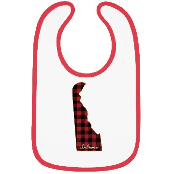 Discover Delaware Buffalo Plaid Silhouette Home State Pride Bibs