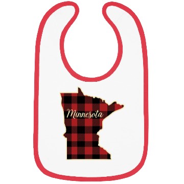 Discover Minnesota Buffalo Plaid Silhouette Home State Bibs