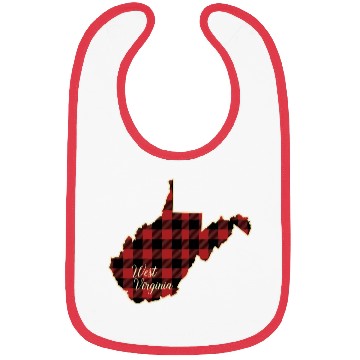 Discover West Virginia Buffalo Plaid Silhouette Home State Bibs