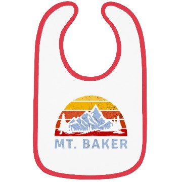 Discover Mt Baker Retro Mountain Sunset Bibs