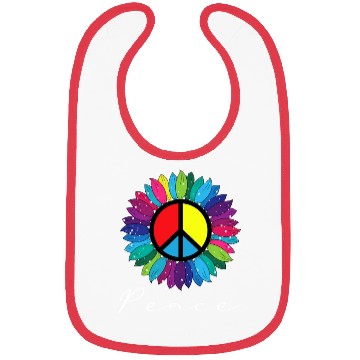 Discover Sunflower Peace Sign Rainbow LGBT Bibs