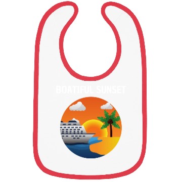 Discover Boatiful Sunset Cruise Vaction Ship Mardi Gras Bibs