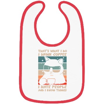 Discover Funny Cat I Drink Coffee I Hate People Bibs