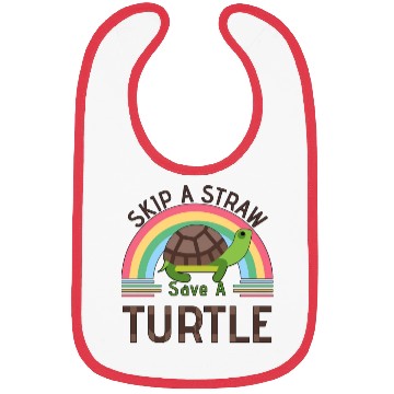 Discover Rainbow Skip A Straw Save A Turtle Turtles Lover Bibs