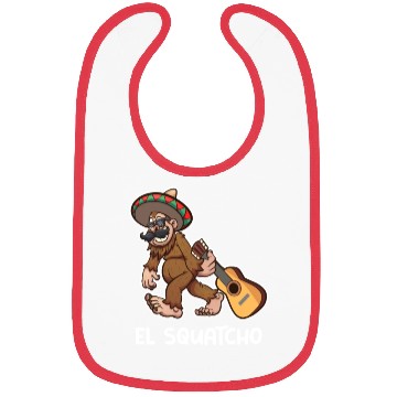 Discover El Squatcho Funny mexican guitar sasquatch Bibs