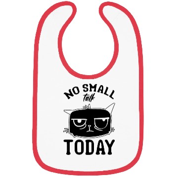 Discover Cat Lover I No Small Talk Today I Funny Cat Meme Bibs