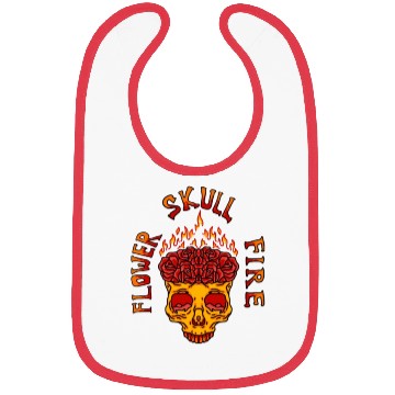 Discover rose skull flames Bibs