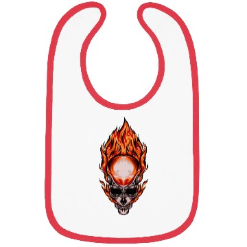 Discover skull fire Bibs