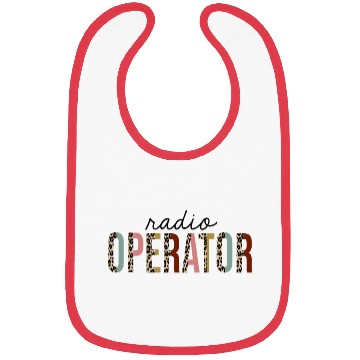Discover Radio Operator Leopard Print Funny Bibs