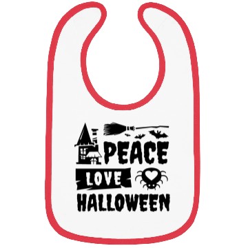 Discover Peace Love Halloween Bibs