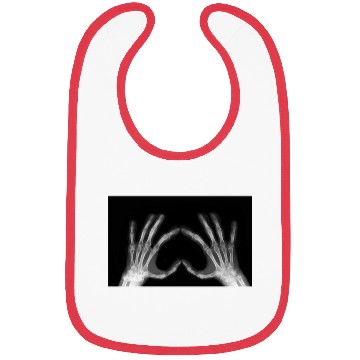 Discover Skeleton Hand Heart Sign Bones Funny Halloween Bibs