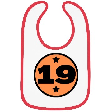 Discover 19 Circle Orange Black Birthday Age Bibs