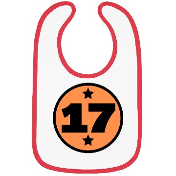 Discover 17 Circle Orange Black Birthday Age Bibs