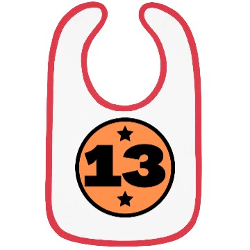 Discover 13 Circle Orange Black Birthday Age Bibs