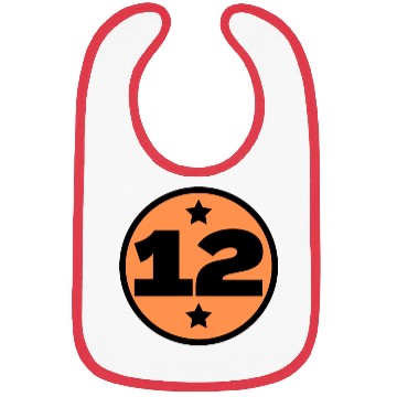 Discover 12 Circle Orange Black Birthday Age Bibs