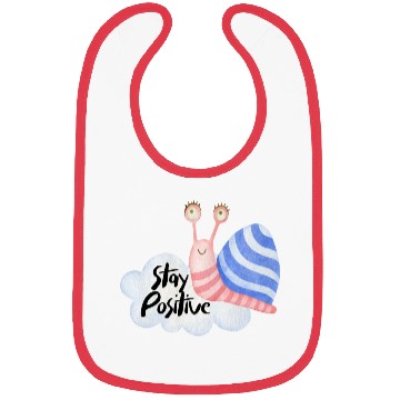 Discover Stay Positive - Colorful Snail Bibs