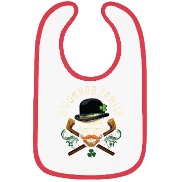 Discover O'Connor Family Irish Skull with Shillelagh Bibs