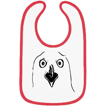 Discover Weird Funny Bird With Beak And Eyes Bibs