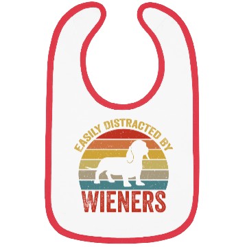 Discover Easily Distracted By Wieners For Dog Lover Bibs